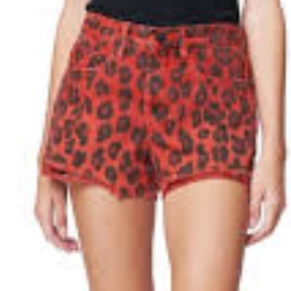 NWT BLANKNYC cheetah red and black cut offs shorts size 26 - Picture 3 of 15